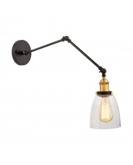 LAMPA ŚCIENNA KINKIET LOFTOWY CZARNY BARTON W2