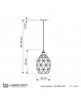 LAMPA NOWOCZESNA WISZĄCA CZARNA PESTICO