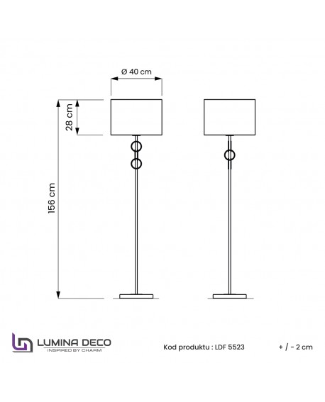 LAMPA STOJĄCA PODŁOGOWA CZARNO-MOSIĘŻNA AZZARIA