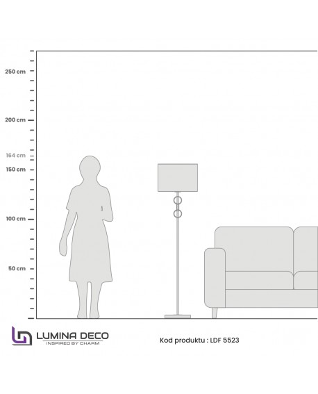 LAMPA STOJĄCA PODŁOGOWA BIAŁO-MOSIĘŻNA AZZARIA