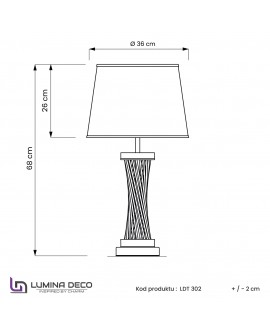 LAMPA NOCNA GLAMOUR CZARNO-MOSIĘŻNA VILLANOVA