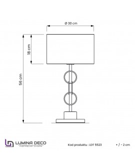 GLAMOUR LAMPA NOCNA CZARNO-MOSIĘŻNA AZZARIA