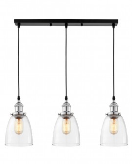 POTRÓJNA LAMPA WISZĄCA LOFT CHROMOWANA FABI W3 PRO