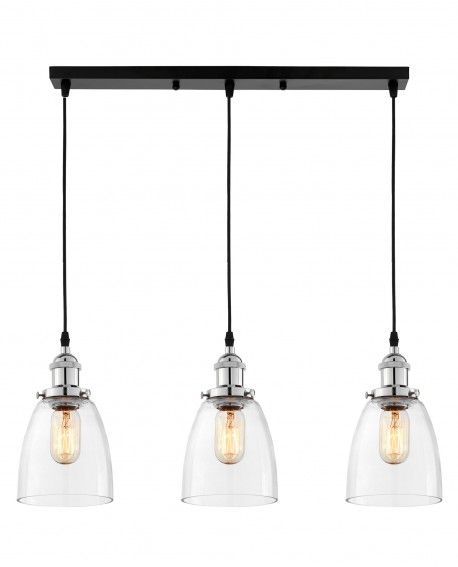 POTRÓJNA LAMPA WISZĄCA LOFT CHROMOWANA FABI W3 PRO