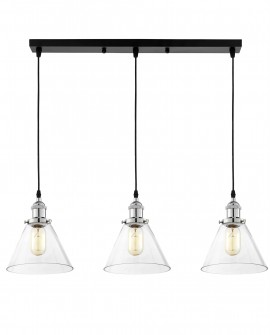 POTRÓJNA LAMPA WISZĄCA LOFT CHROMOWANA NUBI W3 PRO