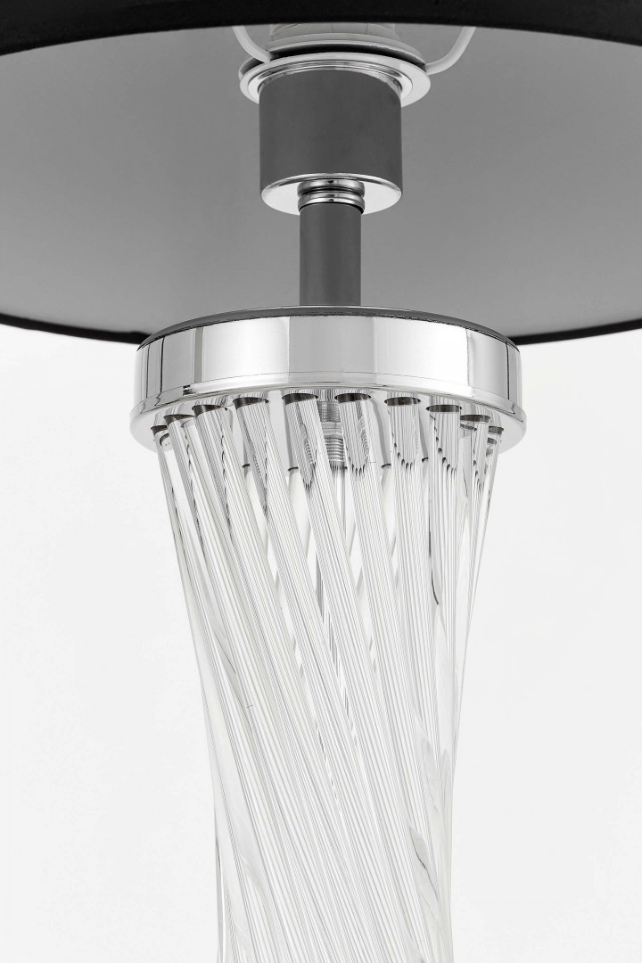 LAMPA NOCNA GLAMOUR CZARNO-CHROMOWANA VILLANOVA
