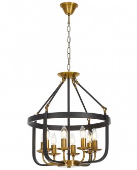 LAMPA WISZĄCA LOFT CZARNO-MOSIĘŻNA BERLING W8