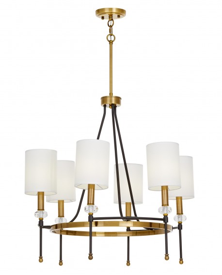 nowoczesny żyrandol kryształowy do jadalni w kolorze czerni i mosiądzu seria rodezio w6 marki lumina deco