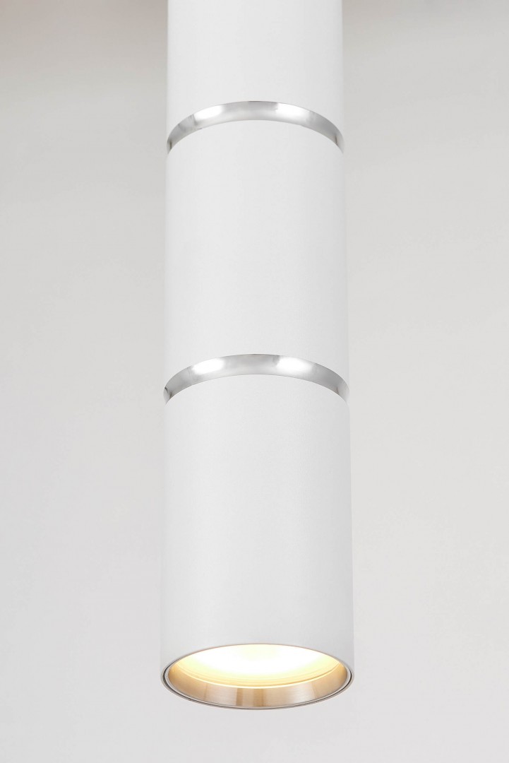 NOWOCZESNA LAMPA WISZĄCA BIAŁO-CHROMOWANA TUBA ASTI W1