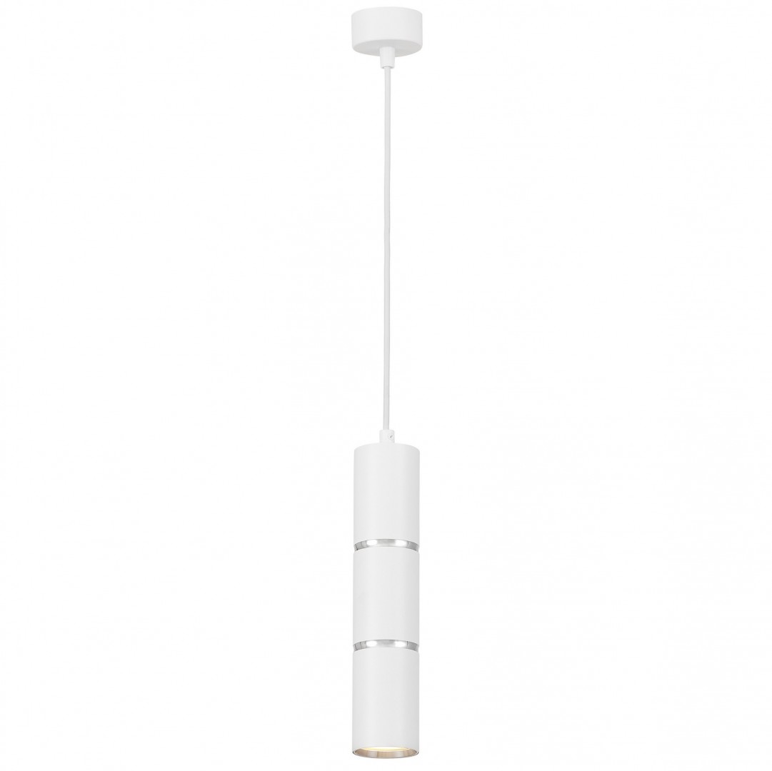 NOWOCZESNA LAMPA WISZĄCA BIAŁO-CHROMOWANA TUBA ASTI W1