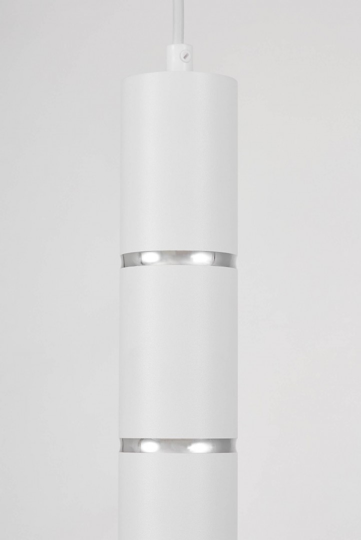 NOWOCZESNA LAMPA WISZĄCA BIAŁO-CHROMOWANA TUBA ASTI W1