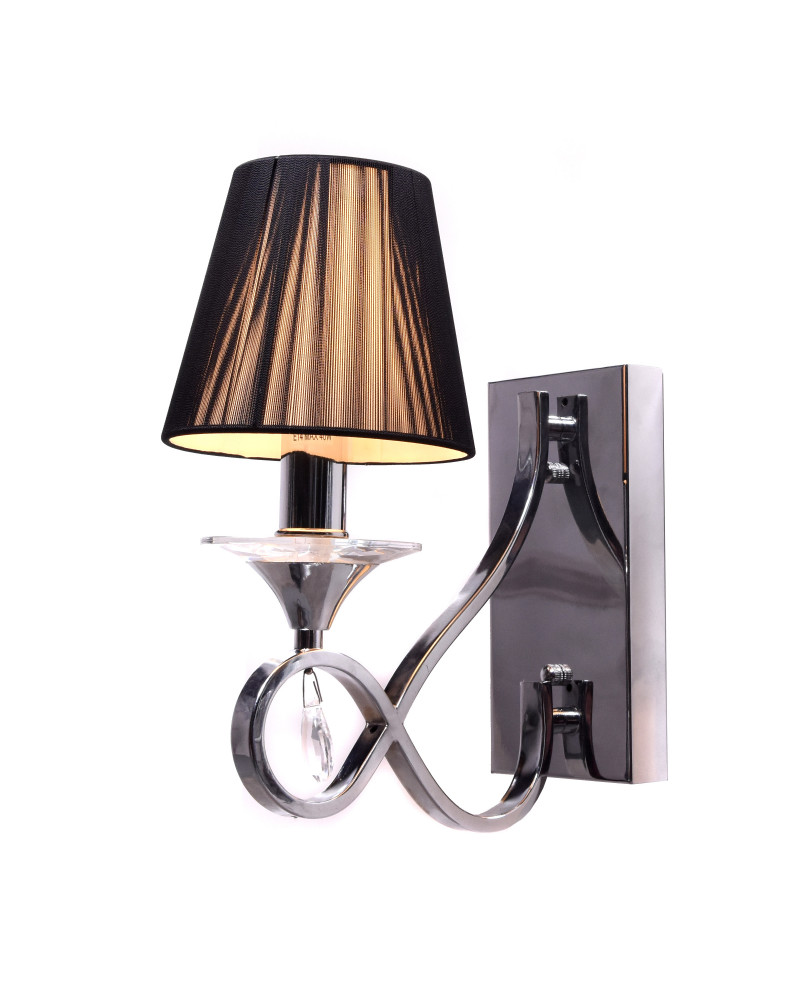 LAMPA ŚCIENNA KINKIET KRYSZTAŁOWY CZARNY NEGRIO W1