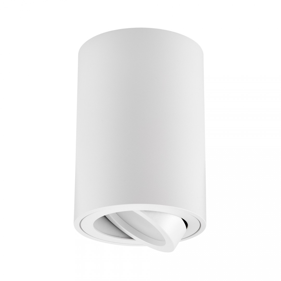 biała lampa natynkowa spot tuba z regulowanym kierunkiem światła do sufitu producent Lampit model Nati W1