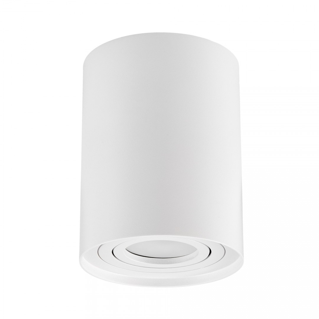 nowoczesna lampa sufitowa natynkowa typu spot tuba w białym kolorze z ruchomym wkładem model Cone W1 marki Lampit