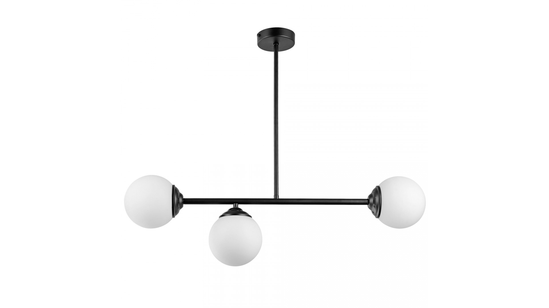 nowoczesna lampa sufitowa wisząca czarna z trzema kulistymi kloszami idealna nad stół Lampit kolekcja Fino W3