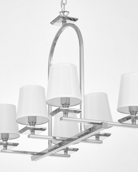 LAMPA WISZĄCA BIAŁO-CHROMOWANA LIMERA W6