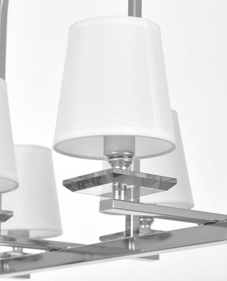 LAMPA WISZĄCA BIAŁO-CHROMOWANA LIMERA W6