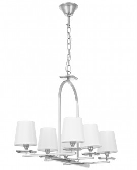 LAMPA WISZĄCA BIAŁO-CHROMOWANA LIMERA W6