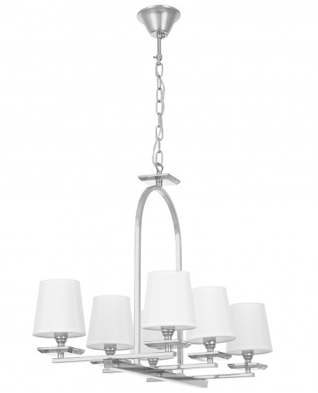 LAMPA WISZĄCA BIAŁO-CHROMOWANA LIMERA W6