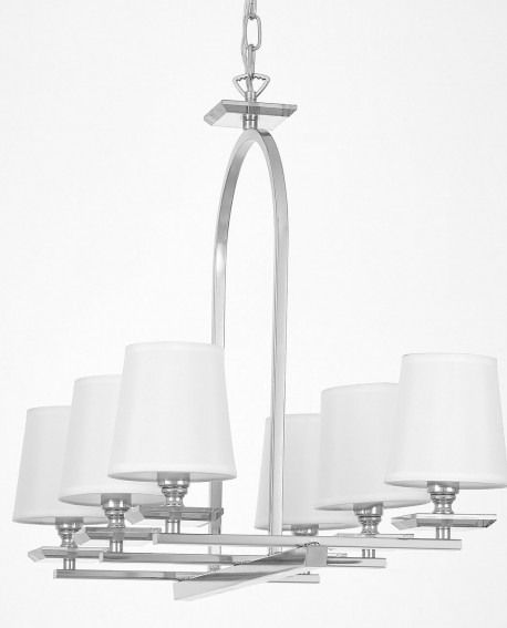 LAMPA WISZĄCA BIAŁO-CHROMOWANA LIMERA W6