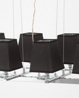 NOWOCZESNA LAMPA WISZĄCA Z CZARNYMI CZARNO-CHROMOWANA RAVERA