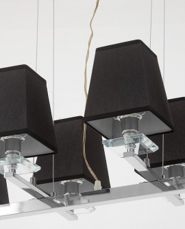 NOWOCZESNA LAMPA WISZĄCA Z CZARNYMI CZARNO-CHROMOWANA RAVERA