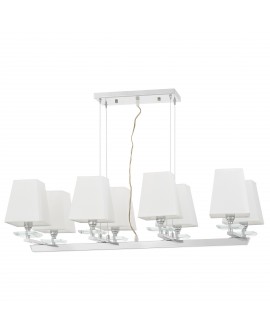 NOWOCZESNA LAMPA WISZĄCA BIAŁO-CHROMOWANA RAVERA