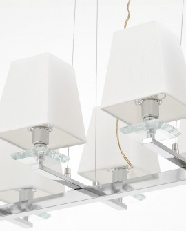 NOWOCZESNA LAMPA WISZĄCA BIAŁO-CHROMOWANA RAVERA