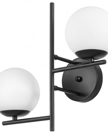 LAMPA ŚCIENNA KINKIET NOWOCZESNY CZARNY LEDO W2