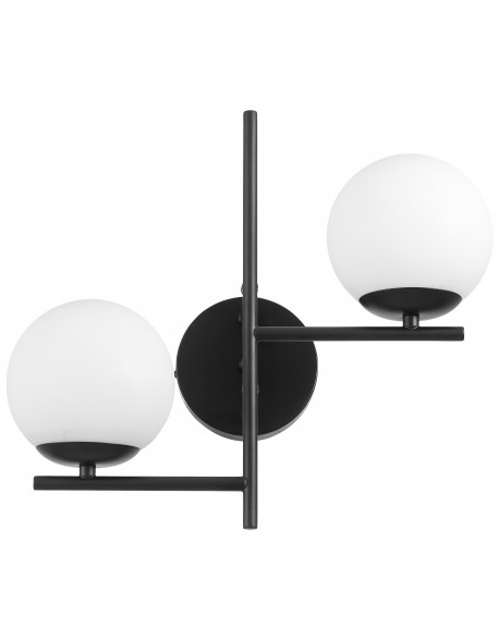 LAMPA ŚCIENNA KINKIET NOWOCZESNY CZARNY LEDO W2