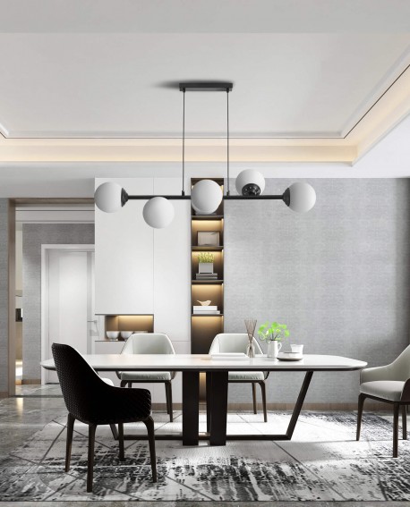 NOWOCZESNA LAMPA WISZĄCA CZARNA FINO W6