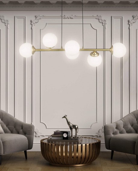 NOWOCZESNA LAMPA WISZĄCA SZCZOTKOWANE ZŁOTO FINO W6