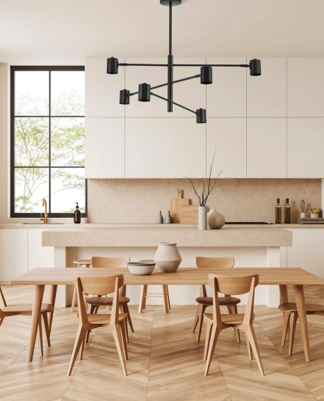 NOWOCZESNA LAMPA SUFITOWA WISZĄCA CZARNA DORA W6