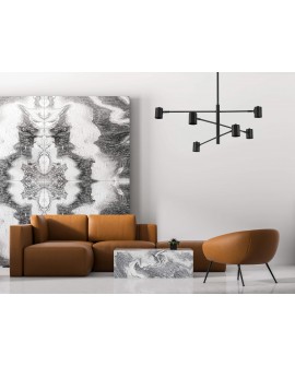 NOWOCZESNA LAMPA SUFITOWA WISZĄCA CZARNA DORA W6