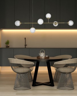 NOWOCZESNA LAMPA WISZĄCA SZCZOTKOWAZNE ZŁOTO FINO W6