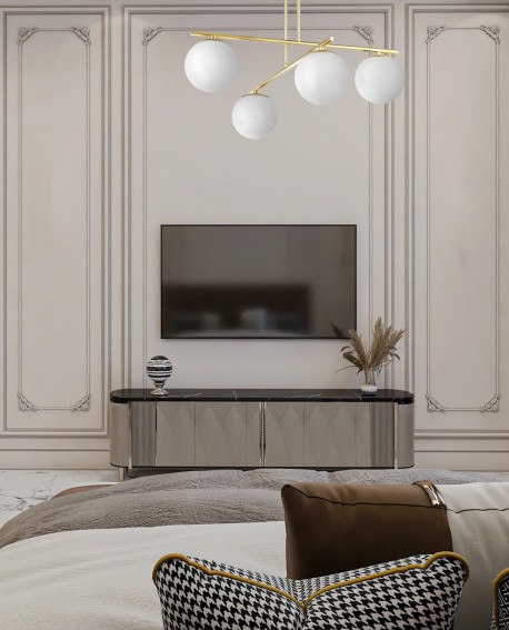 NOWOCZESNA LAMPA SUFITOWA WISZĄCA KLASYCZNE ZŁOTO LEDO W4