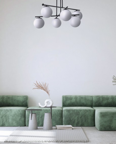 NOWOCZESNA LAMPA SUFITOWA WISZĄCA CZARNA LEDO W6