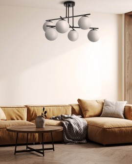 NOWOCZESNA LAMPA SUFITOWA WISZĄCA CZARNA LEDO W6