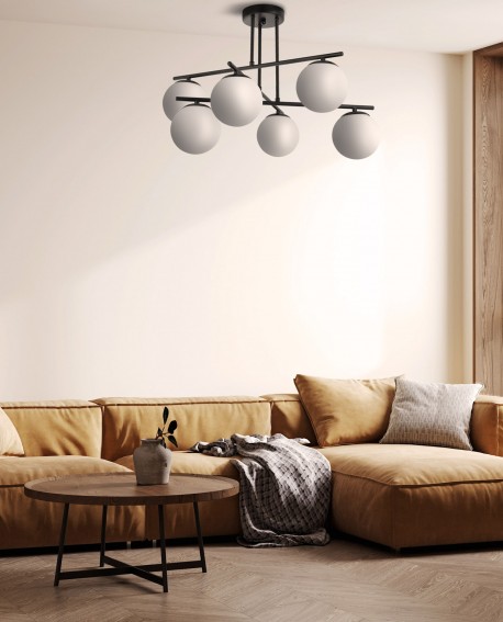 NOWOCZESNA LAMPA SUFITOWA WISZĄCA CZARNA LEDO W6