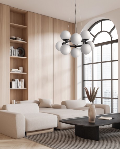 NOWOCZESNA LAMPA WISZĄCA CZARNA LEDO W9