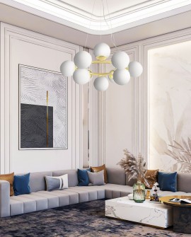 NOWOCZESNA LAMPA WISZĄCA KLASYCZNE ZŁOTO LEDO W12