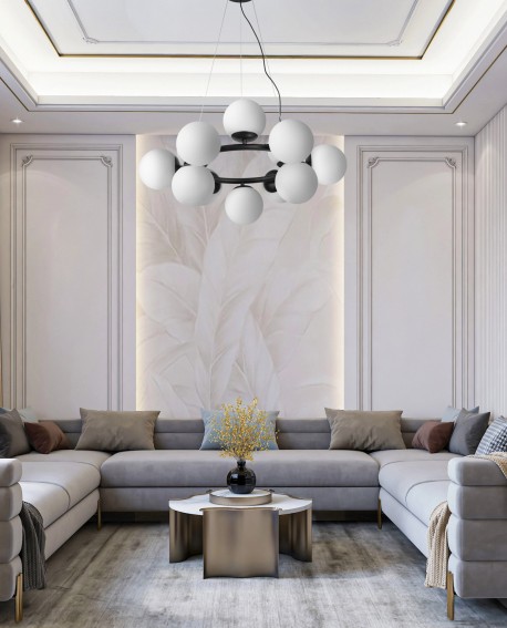 NOWOCZESNA LAMPA WISZĄCA CZARNA LEDO W12