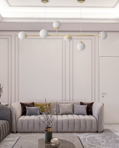NOWOCZESNA LAMPA WISZĄCA KLASYCZNE ZŁOTO FINO W6