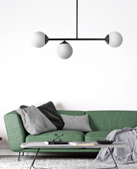 NOWOCZESNA LAMPA SUFITOWA WISZĄCA CZARNA FINO W3