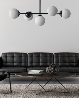 NOWOCZESNA LAMPA SUFITOWA WISZĄCA CZARNA FINO W5