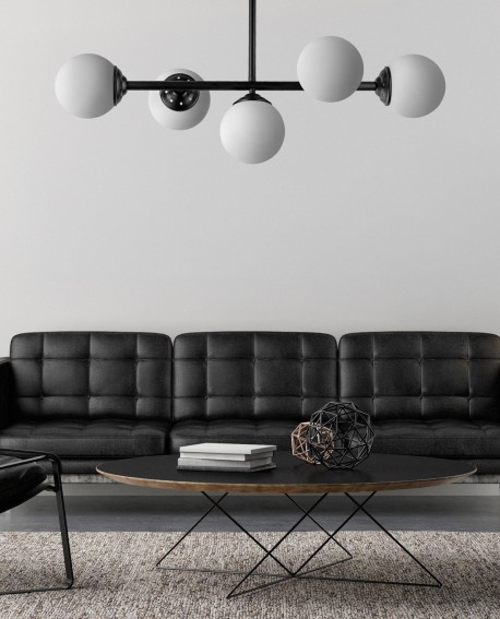 NOWOCZESNA LAMPA SUFITOWA WISZĄCA CZARNA FINO W5
