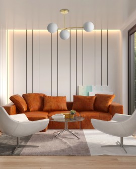 NOWOCZESNA LAMPA SUFITOWA WISZĄCA KLASYCZNE ZŁOTO LEDO W3 LONG