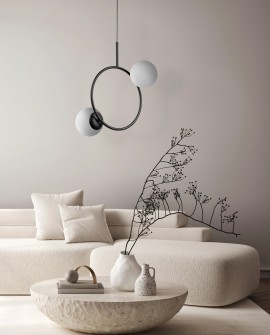 NOWOCZESNA LAMPA WISZĄCA CZARNA LEDO W2