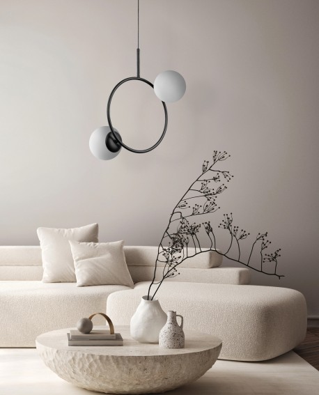 NOWOCZESNA LAMPA WISZĄCA CZARNA LEDO W2