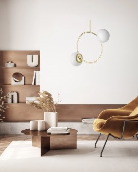 NOWOCZESNA LAMPA WISZĄCA KLASYCZNE ZŁOTO LEDO W2